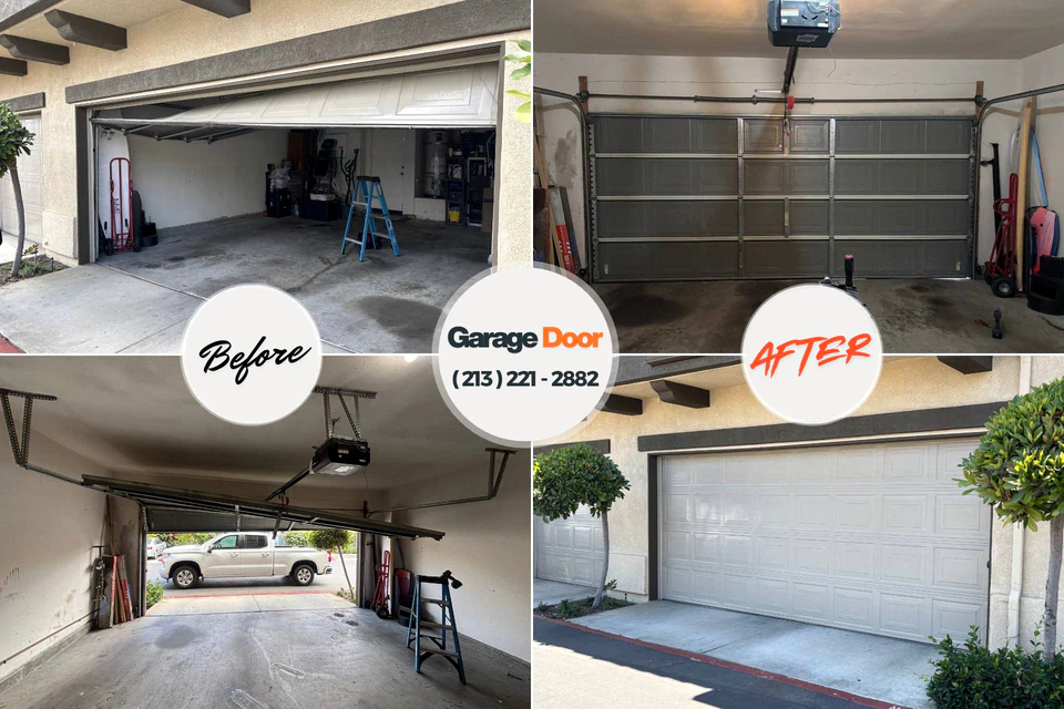 Before and after: garage door repair Ville Platte, LA